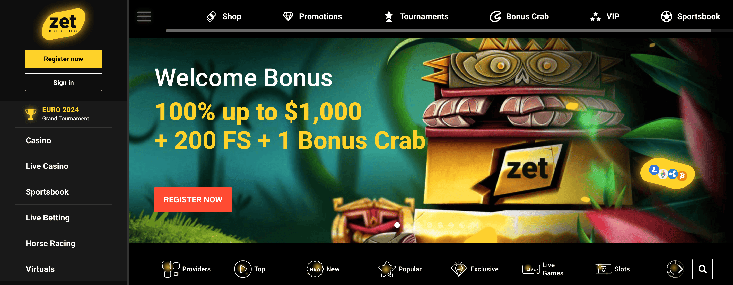 ZetCasino Homepage ZetCasino Homepage