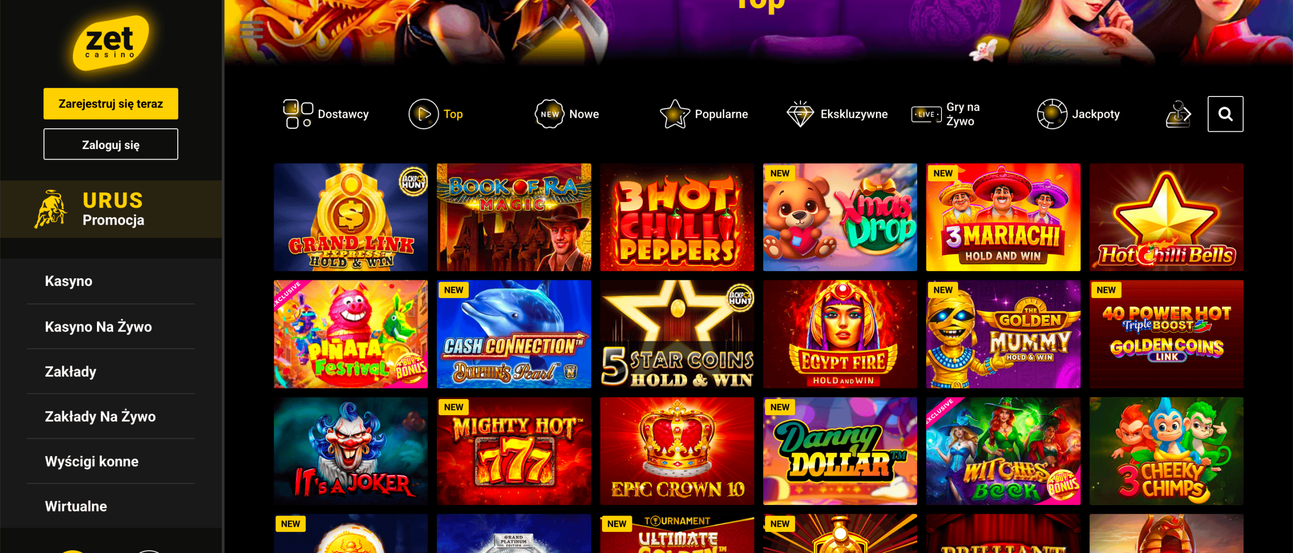 ZetCasino Automaty do gier