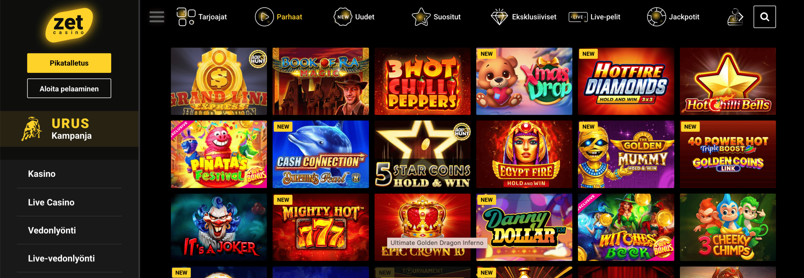 ZetCasino kolikkopelit ZetCasino kolikkopelit